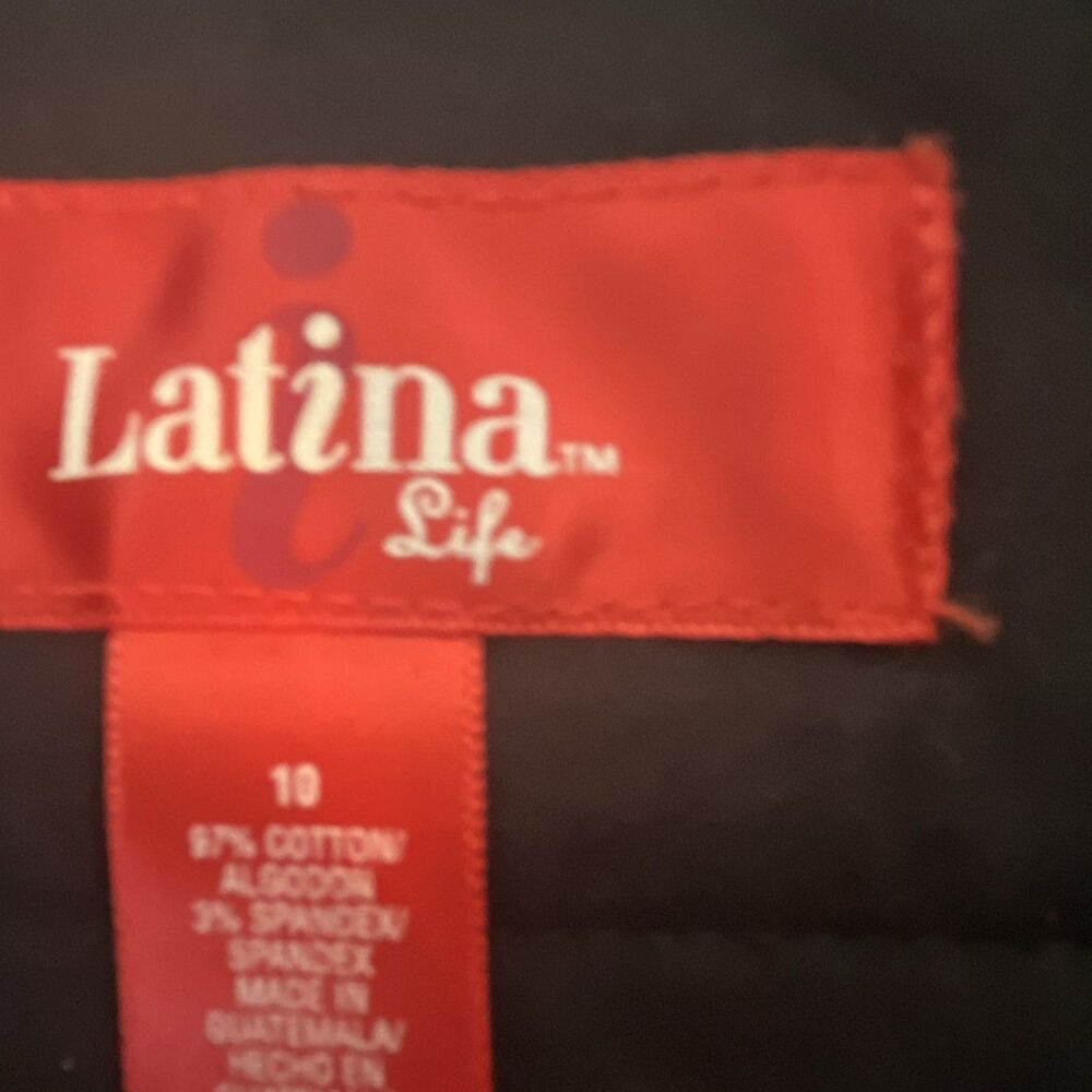 Latina Life Women’s Black pants  Size 10 Cotton/Spandex Button 2 pairs - Picture 4 of 10